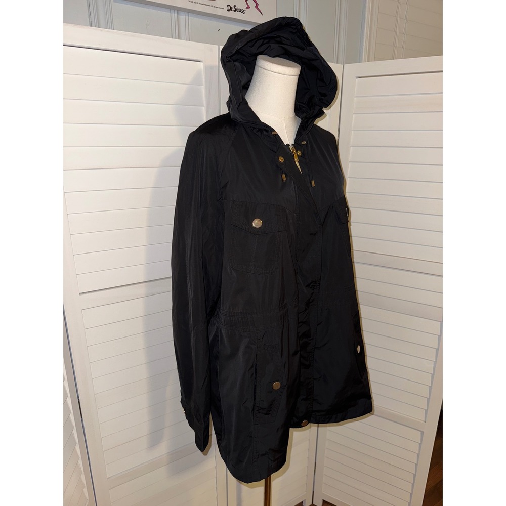 Jones New York Sport Black Hooded Anorak Parka Jacket XLG - Picture 3 of 7